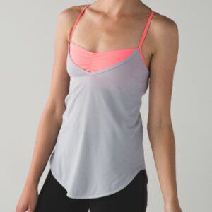 LULULEMON Roll Out Tank Silver Fox/Grapefruit 2 in 1 tank top combo